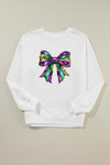 Hazel Blues® |  Bow Round Neck Long Sleeve Sweatshirt