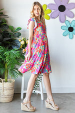 Hazel Blues® | Heimish Floral Cap Sleeve Tiered Dress