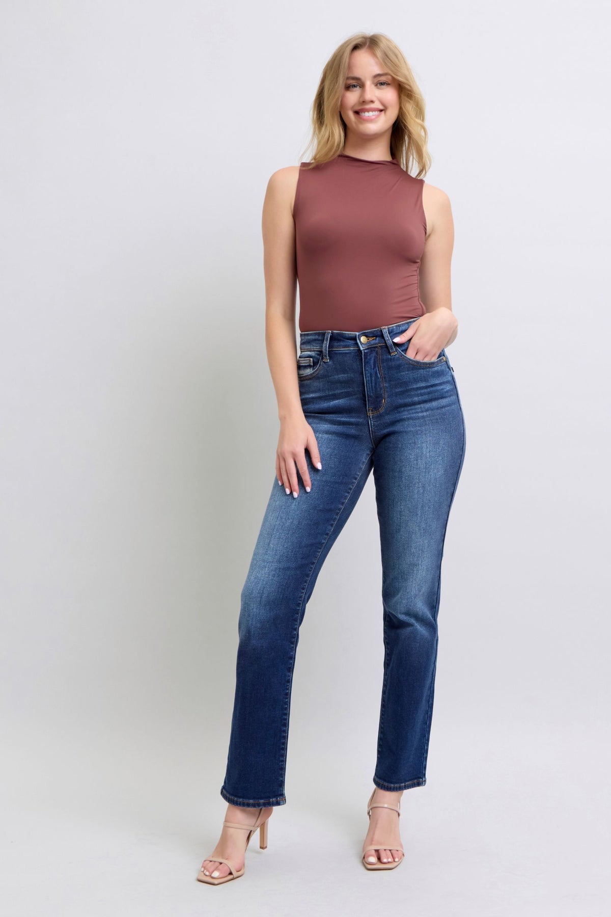 Hazel Blues® |  Judy Blue Washed Straight Leg Jeans with Pockets