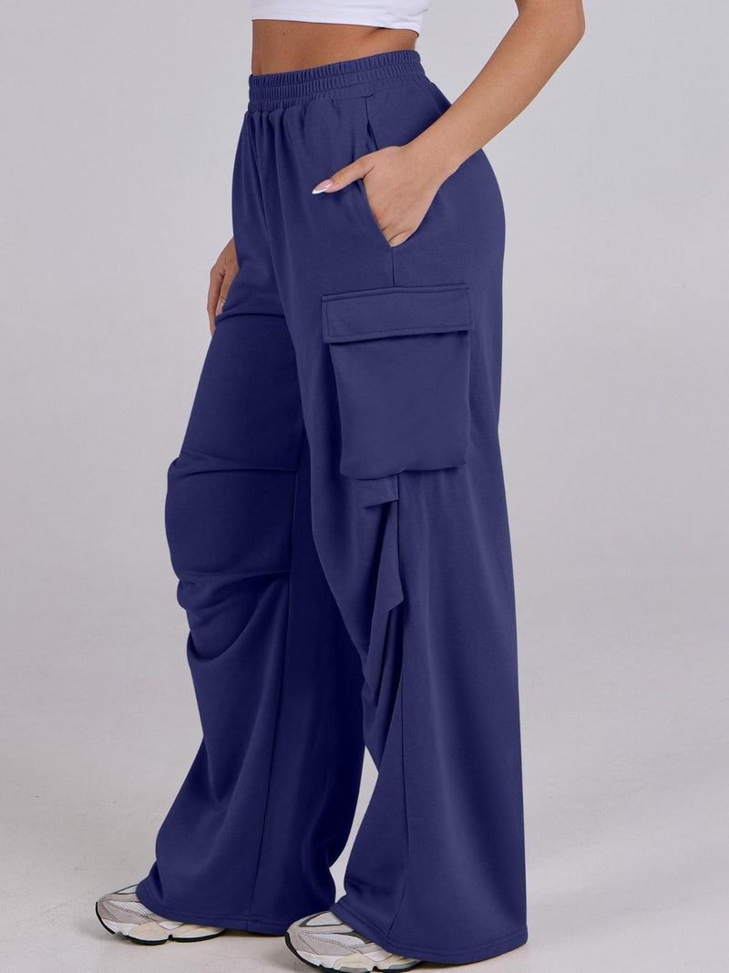 Hazel Blues® |  Elastic Waist Wide Leg Pants with Pockets