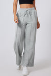 Hazel Blues® |  Gray Seamed Drawstring High Waist Wide Leg Sweatpants