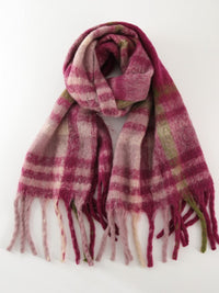 Hazel Blues® |  Fringe Plaid Polyester Scarf