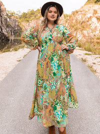 Hazel Blues® | Floral V-Neck Long Sleeve Dress