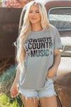 Hazel Blues® |  High Cowboys & Country Music Graphic Crew Neck T Shirt