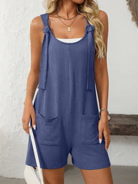 Hazel Blues® |  Mandy Texture Adjustable Strap Overalls with Pockets