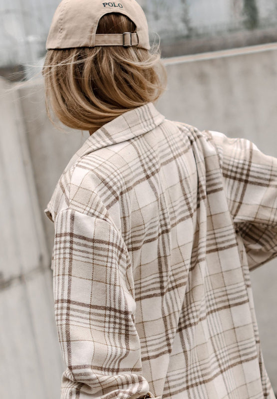 Hazel Blues® |  Plaid Removable Hood Button Up Shacket