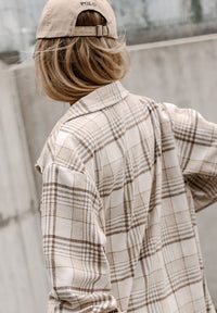 Hazel Blues® |  Plaid Removable Hood Button Up Shacket