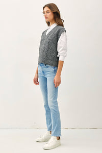 Hazel Blues® |  Be Cool Cable Knit V-Neck Sweater Vest