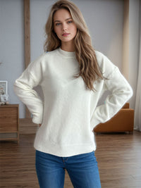 Hazel Blues® |  Round Neck Drop Shoulder Long Sleeve Sweater