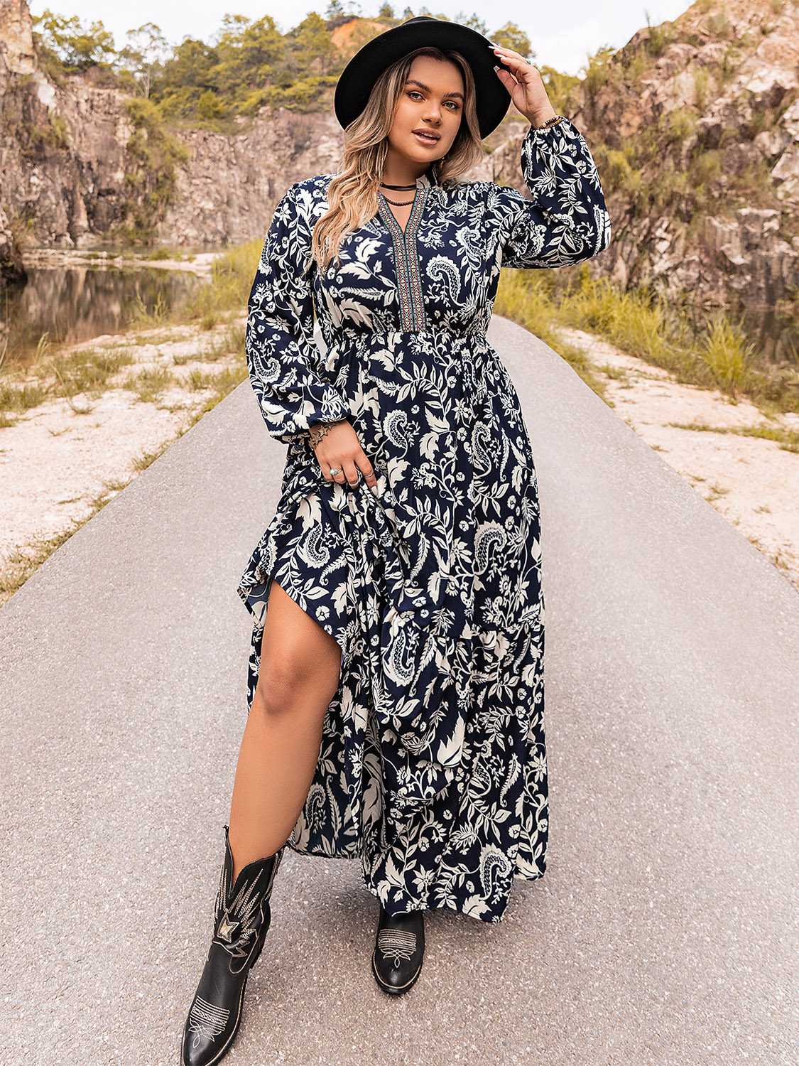 Hazel Blues® | Long Sleeve Maxi Dress