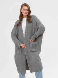 Hazel Blues® |  Pocketed Open Front Long Sleeve Longline Cardigan