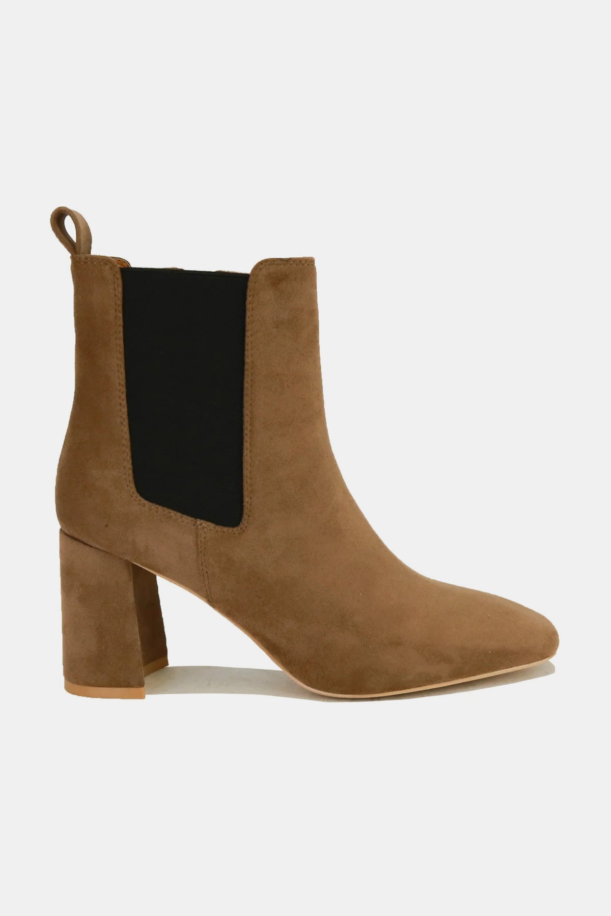 Hazel Blues® |  Beast Fashion Faux Suede Block Heel Chelsea Boots with Elastic Side Panel