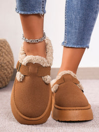 Hazel Blues® |  Thermal Fuzzy Buckle Platform Slippers