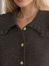 Hazel Blues® |  Frill Button Up Collared Neck Long Sleeve Cardigan