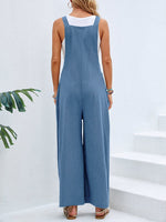 Hazel Blues® |  Square Neck Wide Strap Overalls
