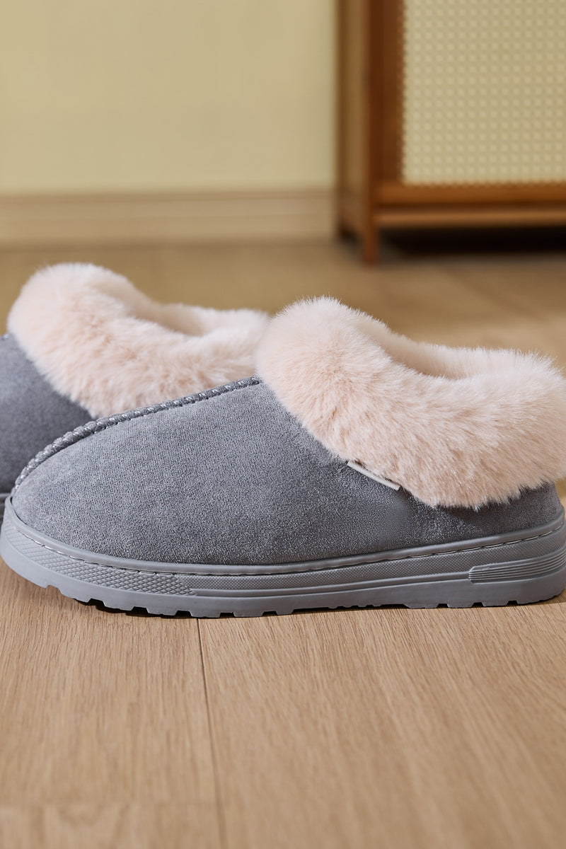 Hazel Blues® |  Faux Fur Round Toe Platform Slippers