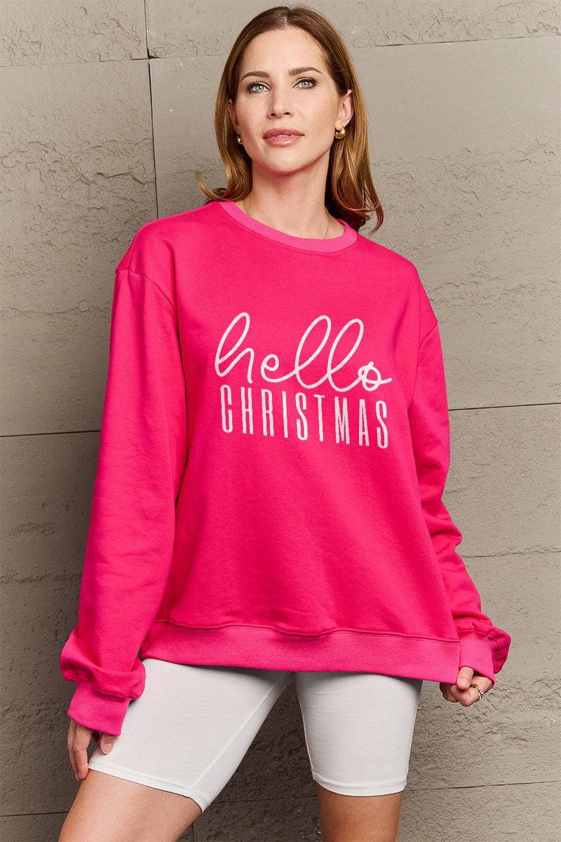 Hazel Blues® |  HELLO CHRISTMAS Long Sleeve Sweatshirt