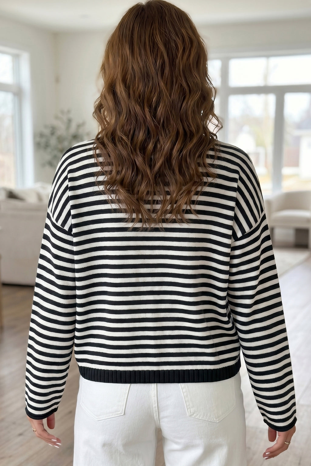 Hazel Blues® |  Stripe Right Cardigan | Striped Button Front Cardigan