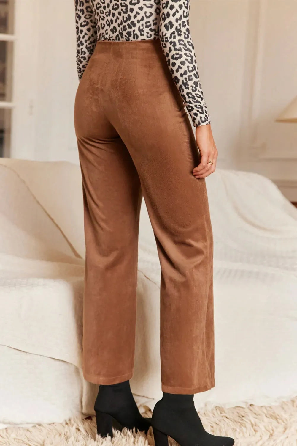 Hazel Blues® |  Decorative Button Straight Leg Pants