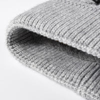 Hazel Blues® |  Striped Contrast Knit Hat with Pom-pom