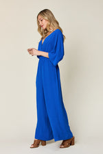 Hazel Blues® | Double Take Half Sleeve Wide Leg Jumpsuit