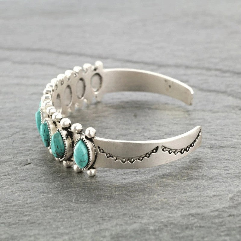 Hazel Blues® |  Artificial Turquoise Alloy Open Bracelet