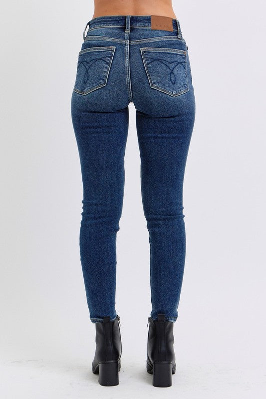 Hazel Blues® |  Judy Blue Run Mid-Rise Waist Skinny Jeans with Thermal Lining