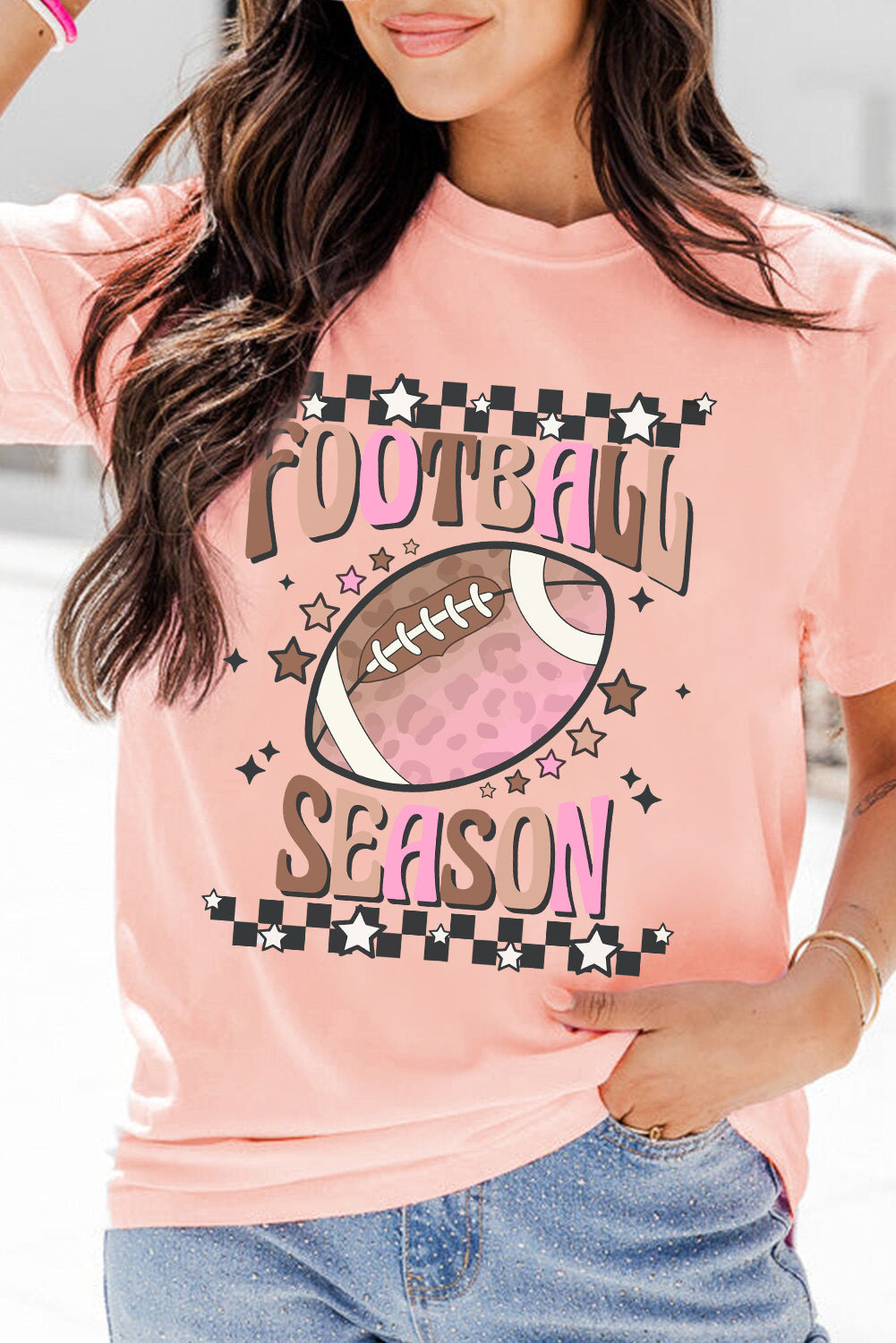 Hazel Blues® |  Pink FOOTBALL SEASON Graphic Game Day T Shirt