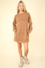 Hazel Blues® |  VERY J Mineral Washed Oversized Sweatshirt Mini Dress