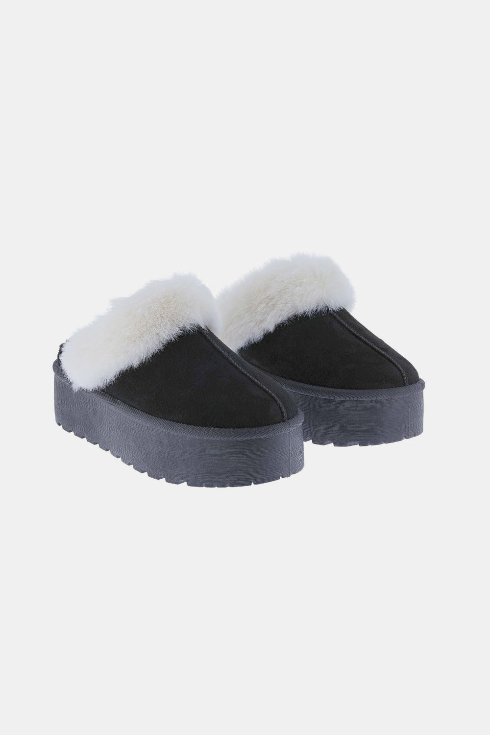 Hazel Blues® |  Weeboo Thick Bottom Fur Trim Snow Slippers