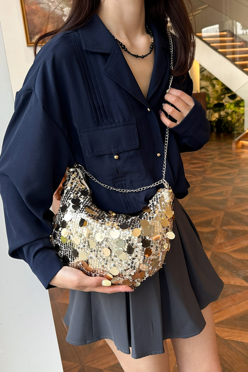 Hazel Blues® |  Sequin Chain Crossbody Bag