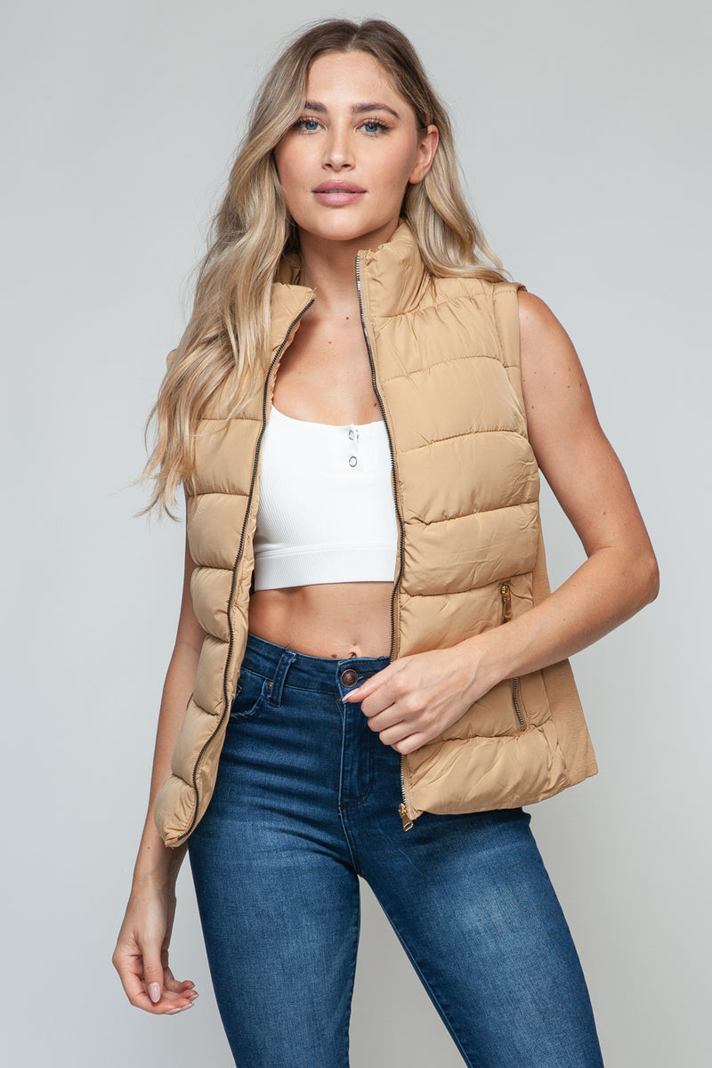 Hazel Blues® |  Snobbish Zip Up Turtleneck Vest with Pockets