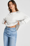 Hazel Blues® |  Waffle-Knit Long Sleeve Sweatshirt