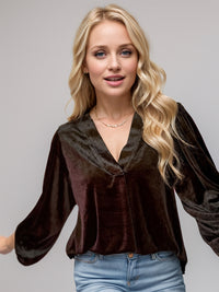 Hazel Blues® |  V-Neck Three-Quarter Sleeve Blouse