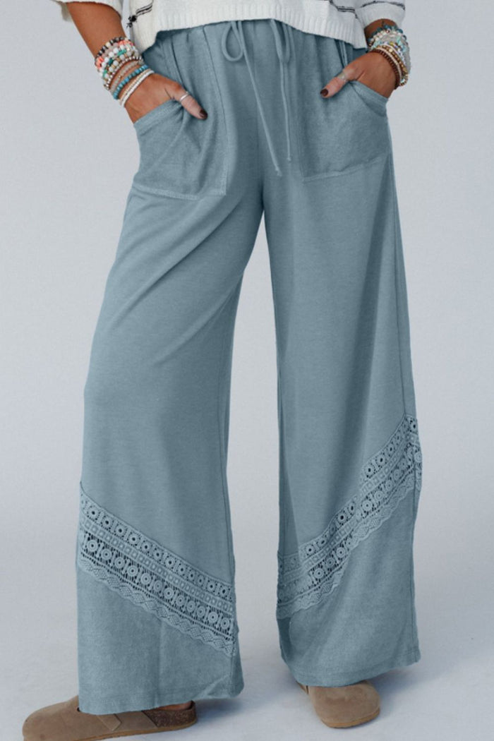 Hazel Blues® |  Lace Detail Wide Leg Pants