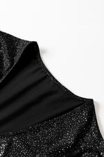 Hazel Blues® |  Glitter Surplice Long Sleeve Blouse