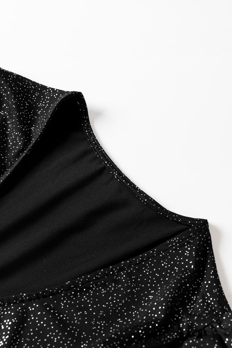 Hazel Blues® |  Glitter Surplice Long Sleeve Blouse