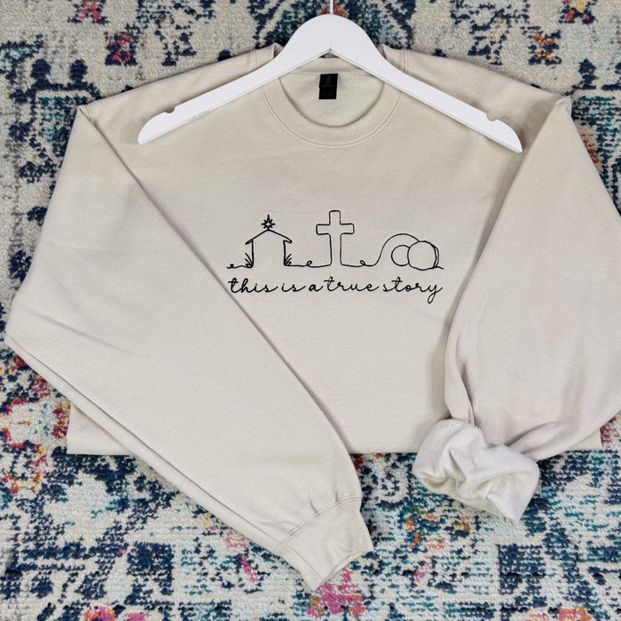 Hazel Blues® |  True Story Embroidered Sweatshirt