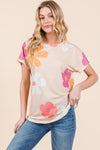 Hazel Blues® |  BOMBOM Floral Short Sleeve T-Shirt