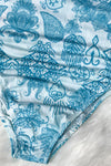 Hazel Blues® |  Printed Mock Neck Long Sleeve One-Piece Swimwear