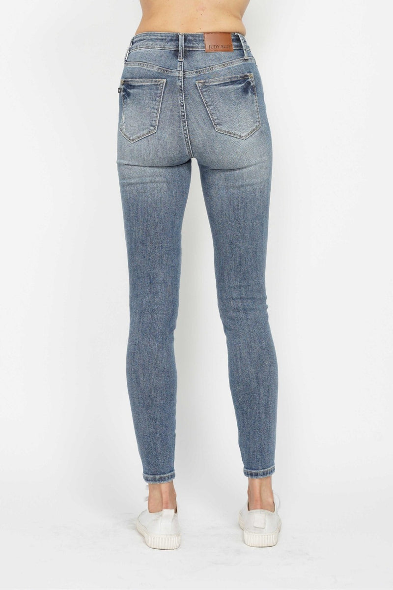 Hazel Blues® |  Judy Blue Tummy Control Contrast Wash Skinny Jeans