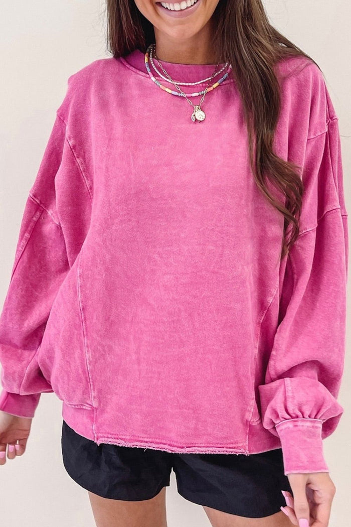 Hazel Blues® |  Round Neck Long Sleeve Sweatshirt