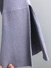 Hazel Blues® |  Basic Bae Slit Round Neck Long Sleeve Top and Drawstring Pants Sweater Set