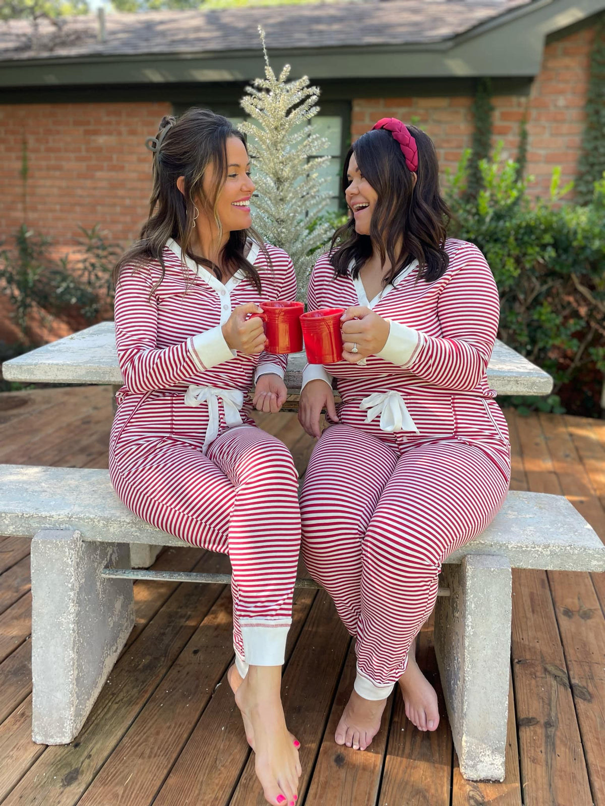 Hazel Blues® |  PREORDER: Candy Striped Pajama Pants Set