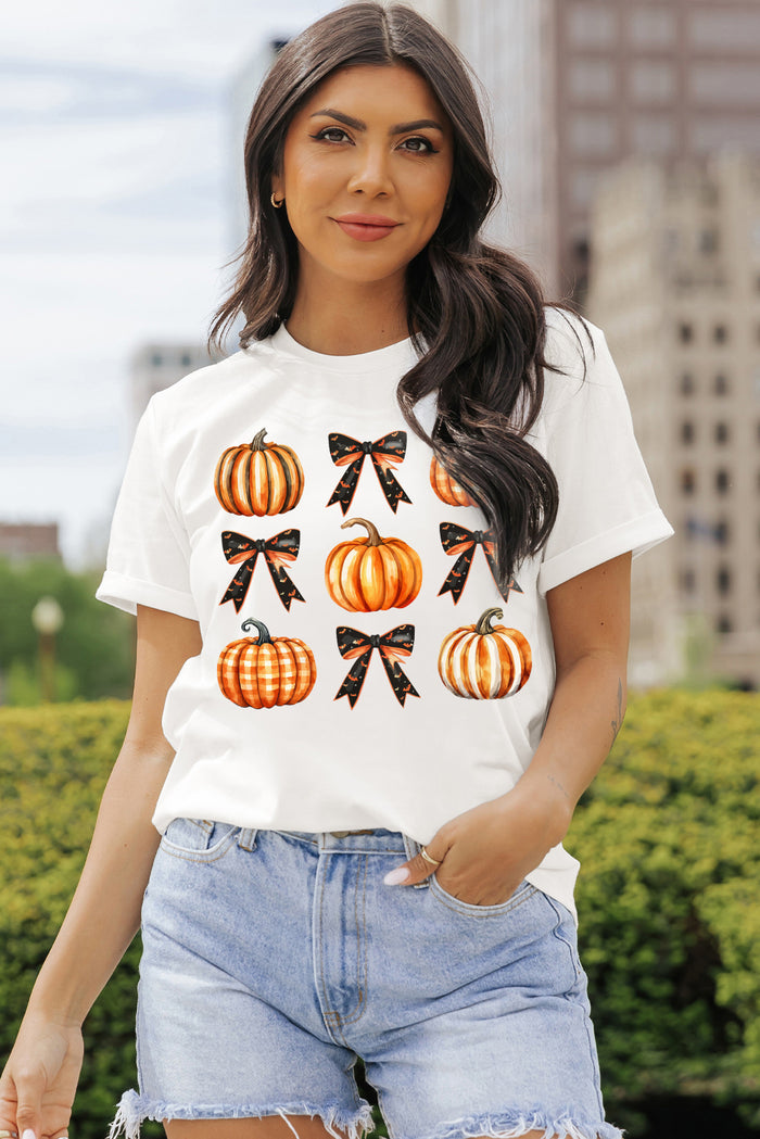 Hazel Blues® |  Pumpkin Round Neck Short Sleeve T-Shirt