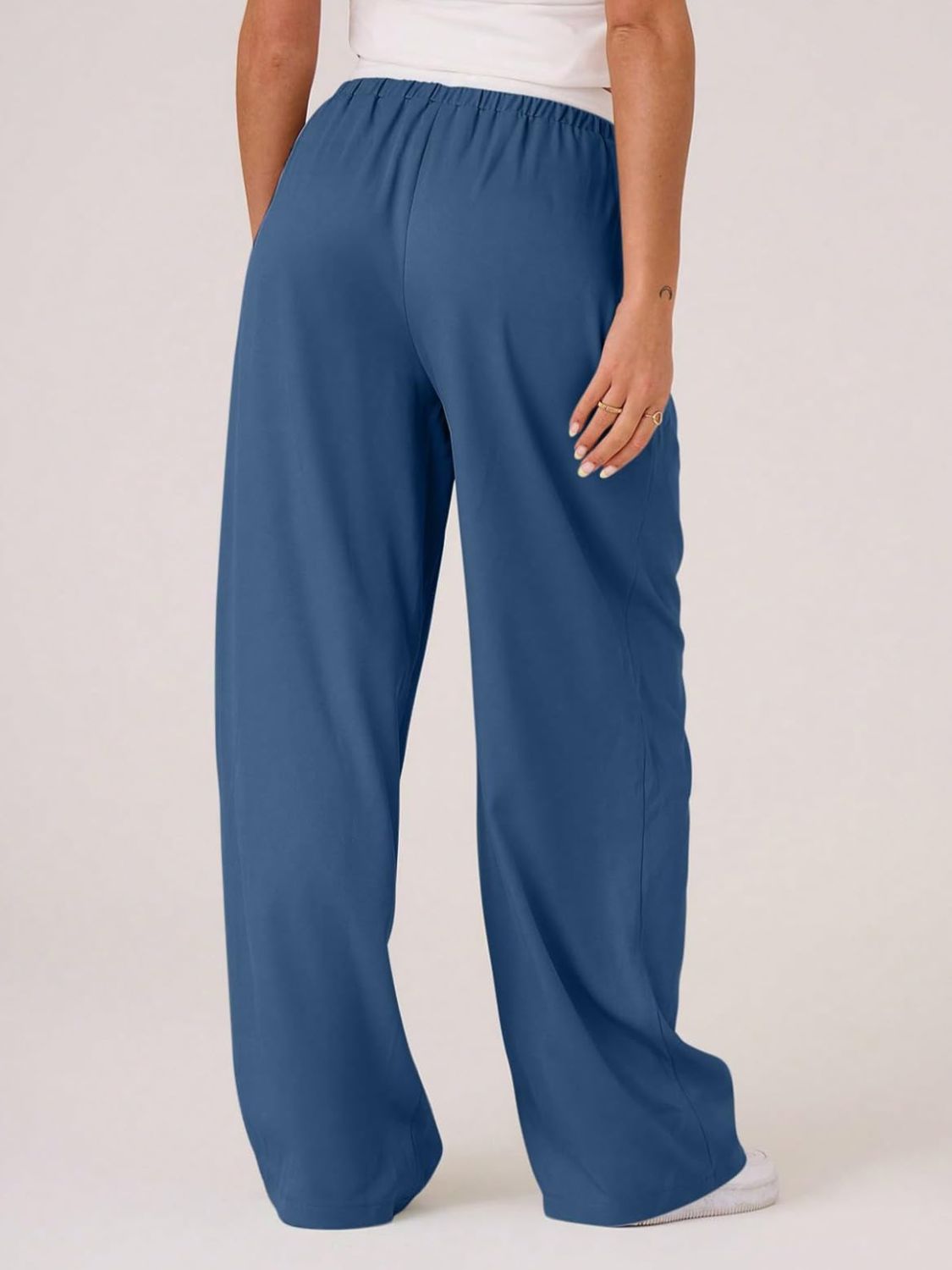 Hazel Blues® |  Contrast Waistband Drawstring Wide Leg Pants