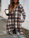 Hazel Blues® |  Plaid Zip Up Hooded Coat