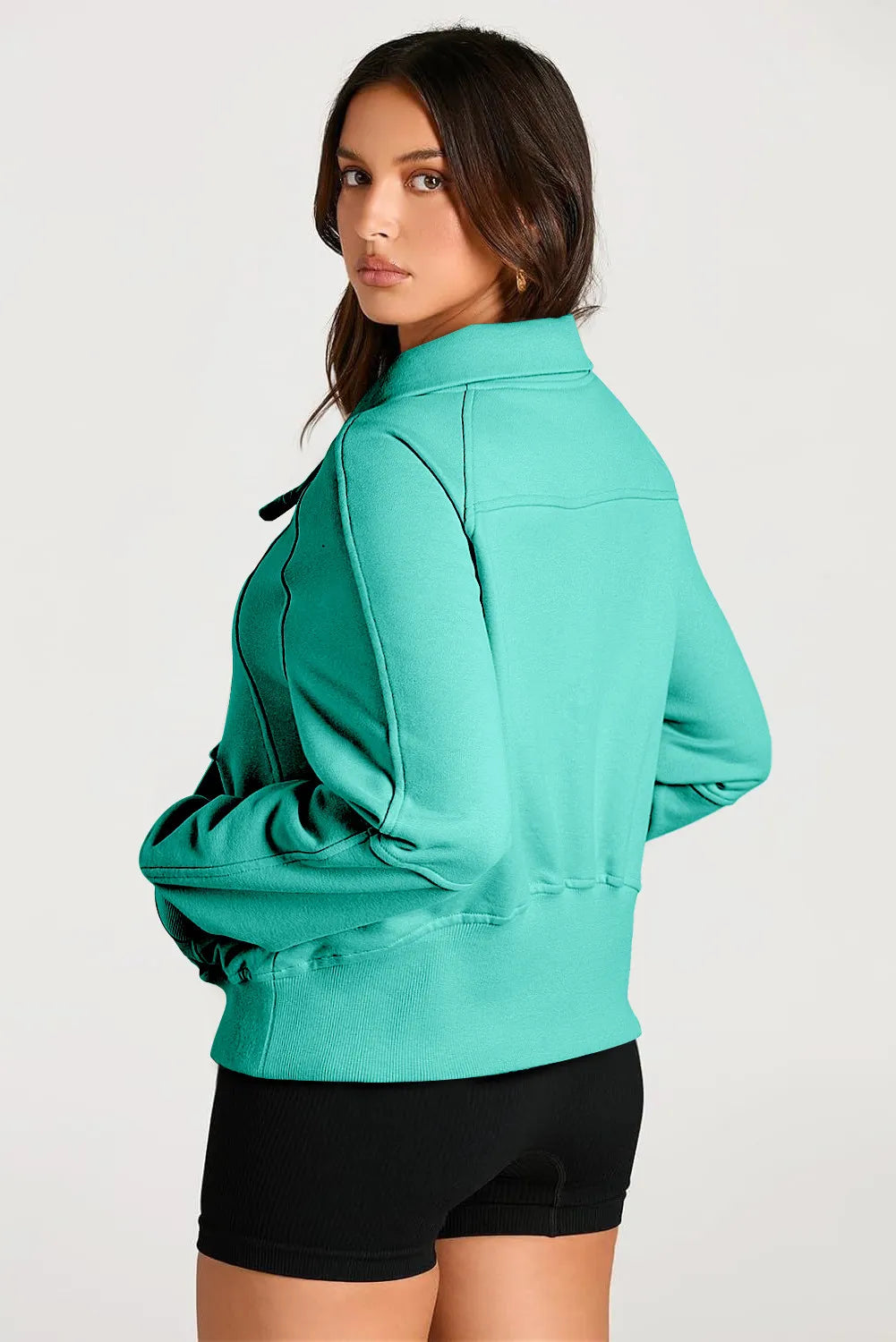 Hazel Blues® |  Half Zip Long Sleeve Sweatshirt