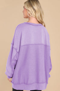 Hazel Blues® |  Exposed Seam Long Sleeve Sweatshirt