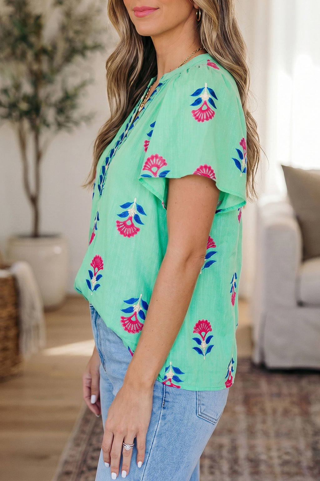 Greenhouse Flutter Sleeve Blouse